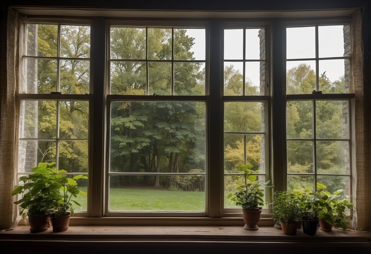 Replacement windows reduce energy loss. Scene: old windows being replaced with new ones, energy bill decreasing, home becoming more comfortable