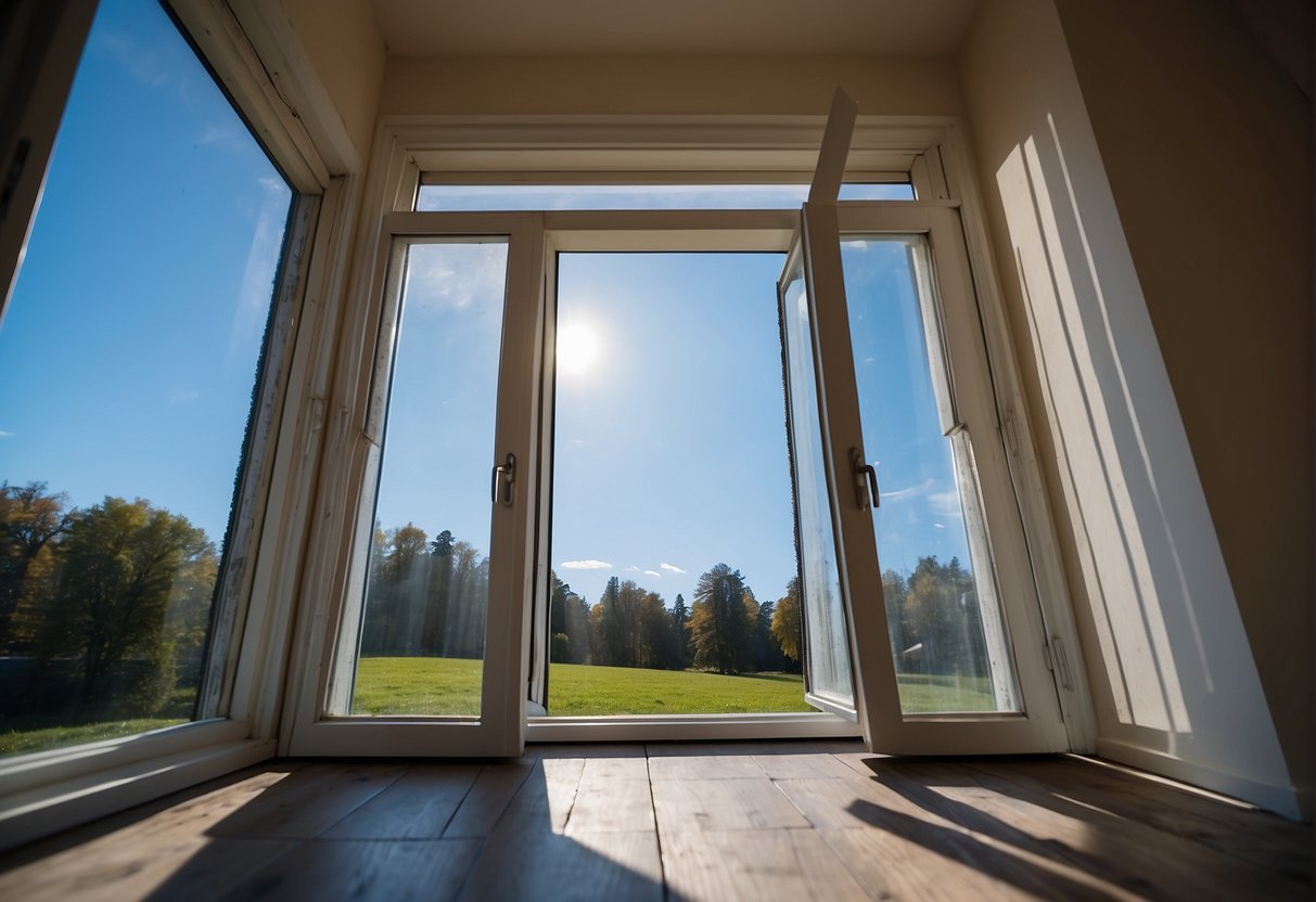 A window made of durable, energy-efficient material stands out against a clear blue sky, showcasing its quality and suitability for replacement windows