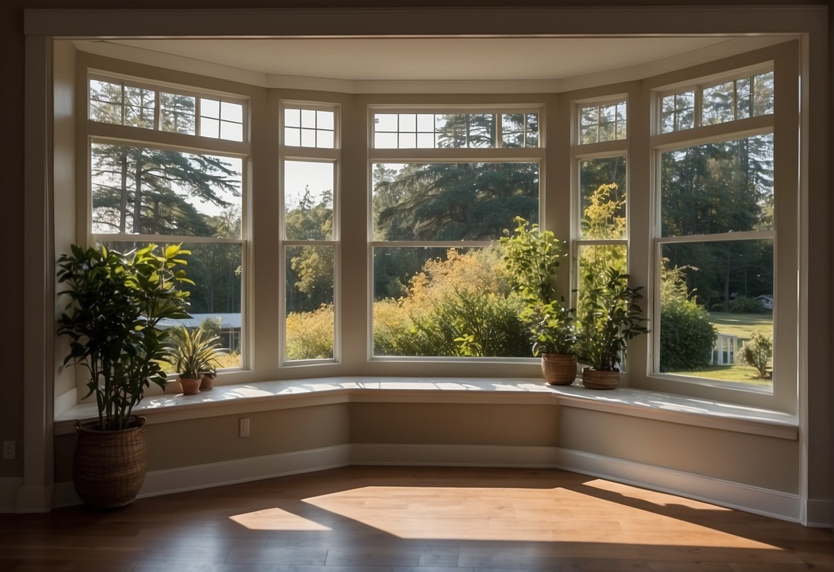 A bay window protrudes from the house, with three separate sections creating a panoramic view. It offers more space and natural light than a bow window. Consider factors like size, placement, and maintenance when choosing this style