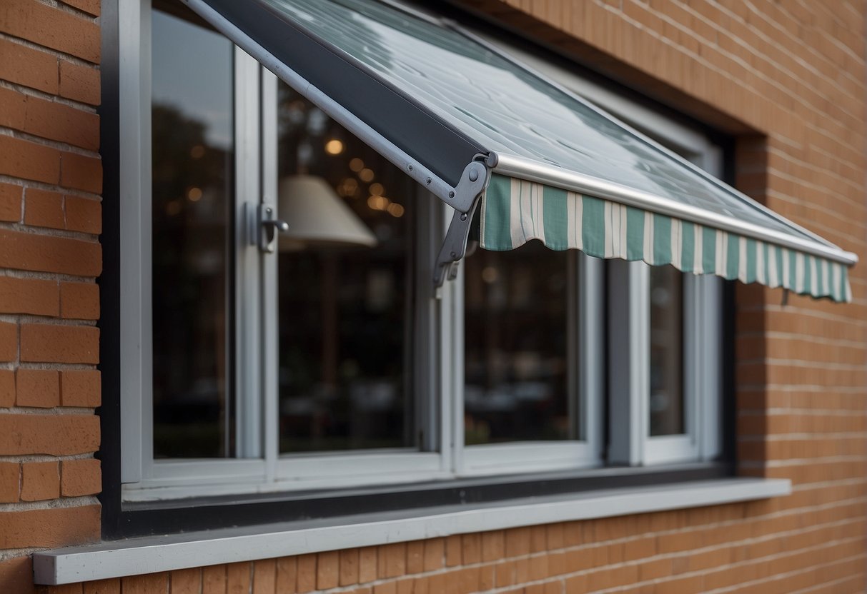 An awning window opens outward from the bottom, providing ventilation and protection from the elements. It differs from other windows by its unique hinge at the top